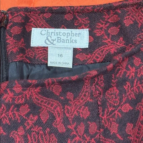 Christopher & Banks Red and Black Patterned Skirt
EUC - Picture 6 of 8